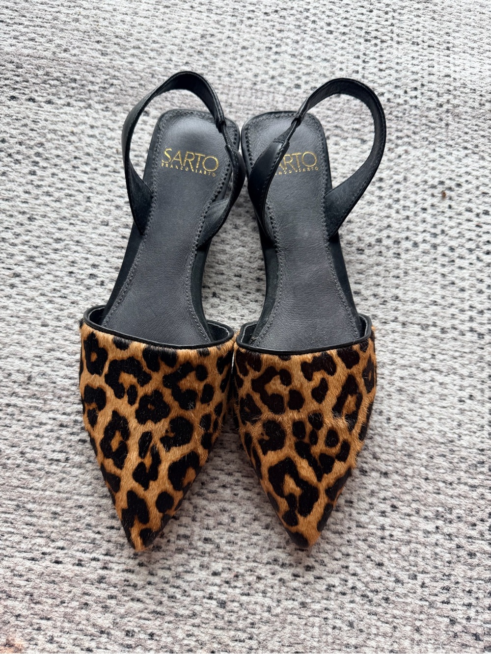 SARTO By Franco Sarto Leopard-Print Pointed Slingback Flats